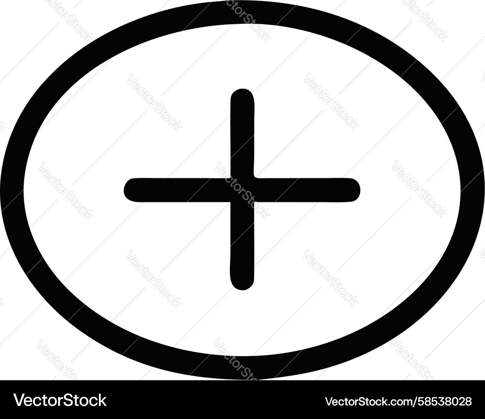 Plus Icon in Circular Add Button Vector Image