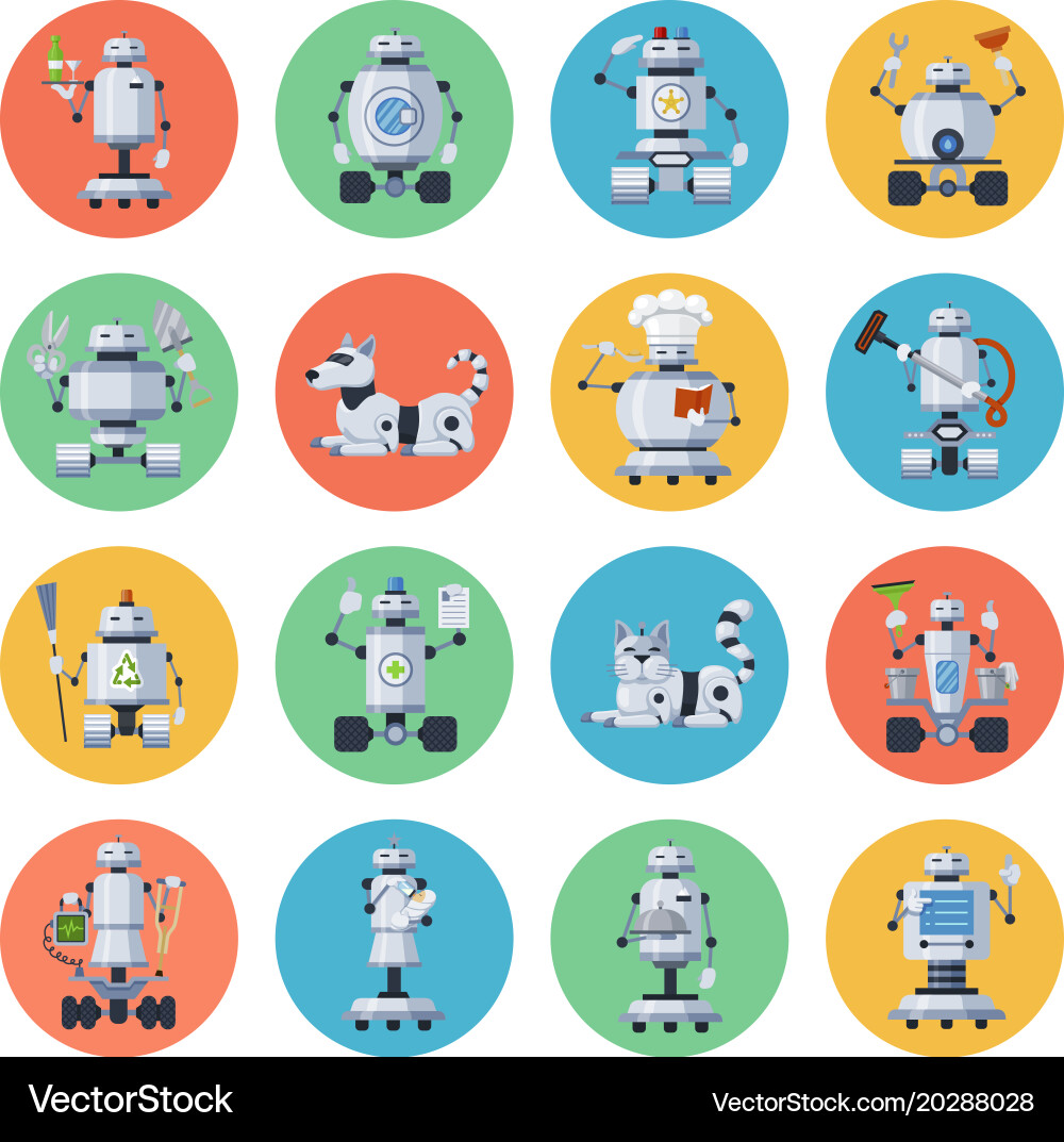 Robot Icon Set - Automation vector image