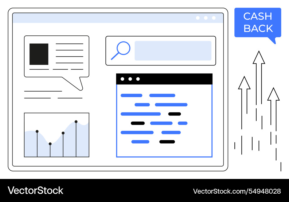 Web browser interface with search bar chat box Web browser interface with search bar chat box Vector Image