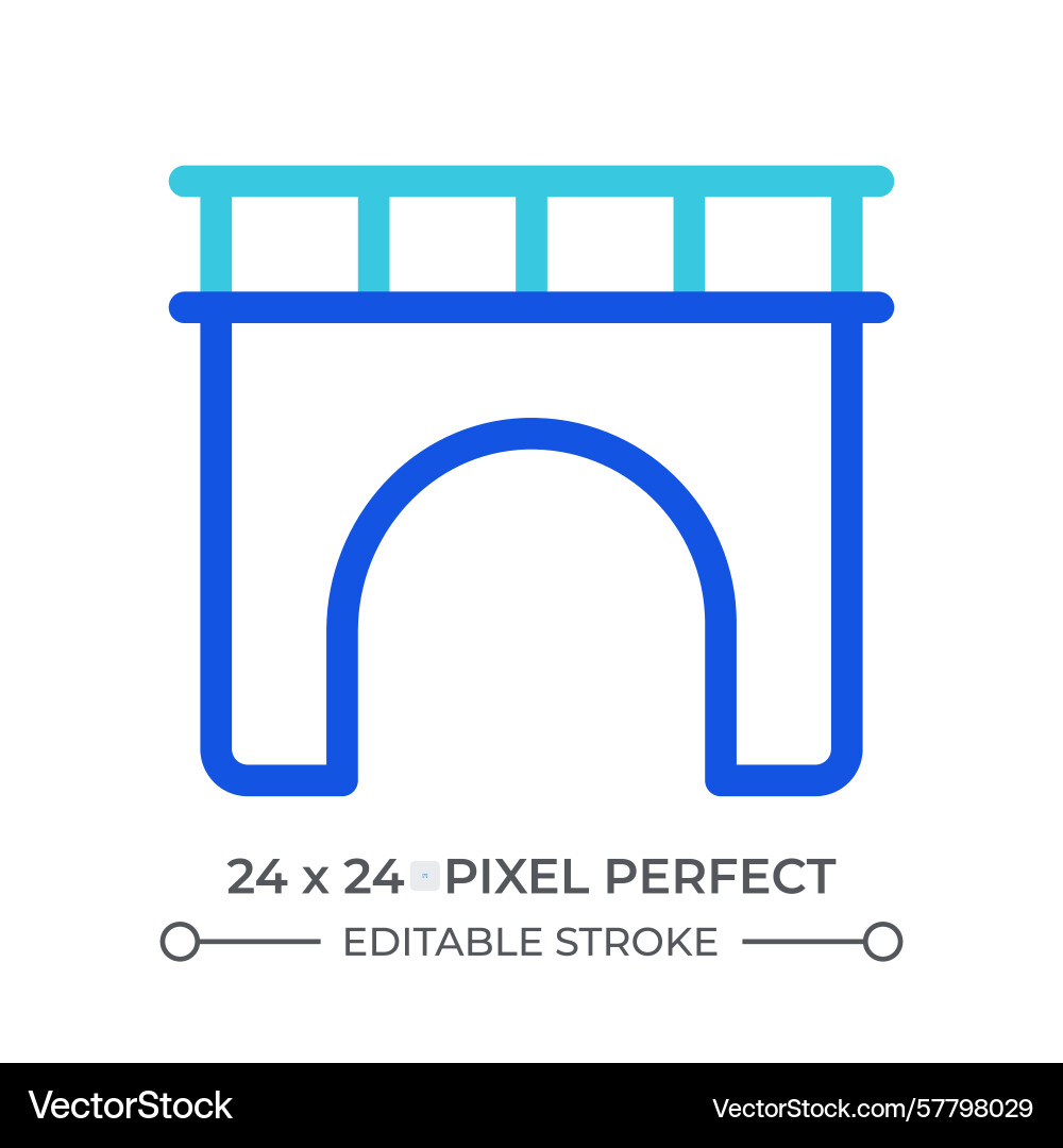Aqueduct structure colorful line ui icon Aqueduct structure colorful line ui icon Vector Image