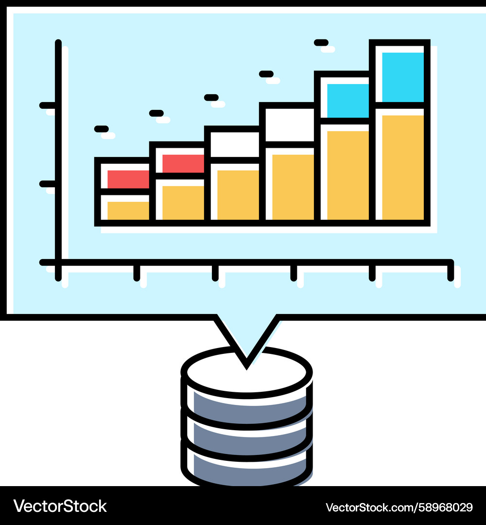Big Data Analytics Chart Icons Vector Image