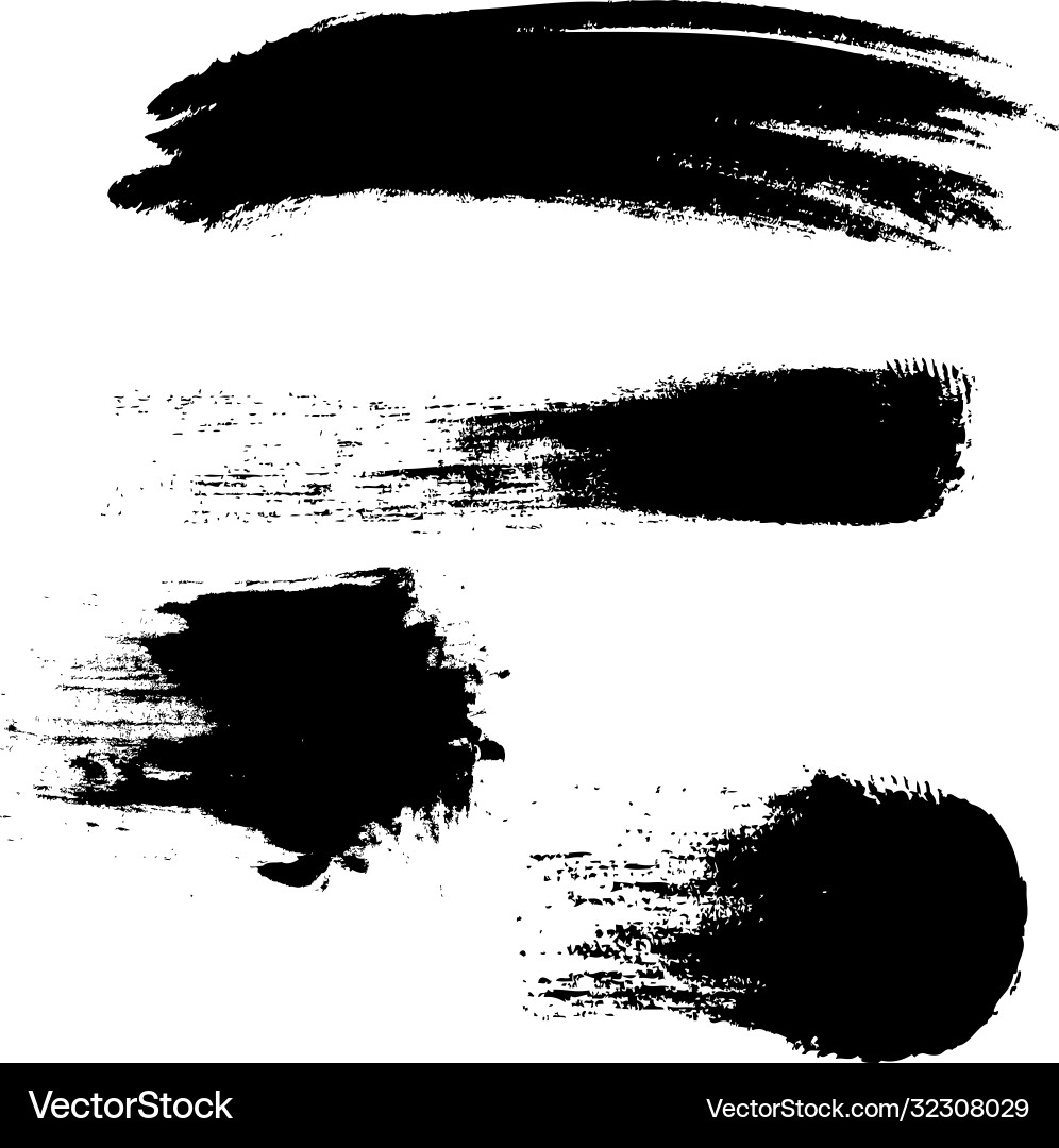Black blobs set with isolated white background vector image