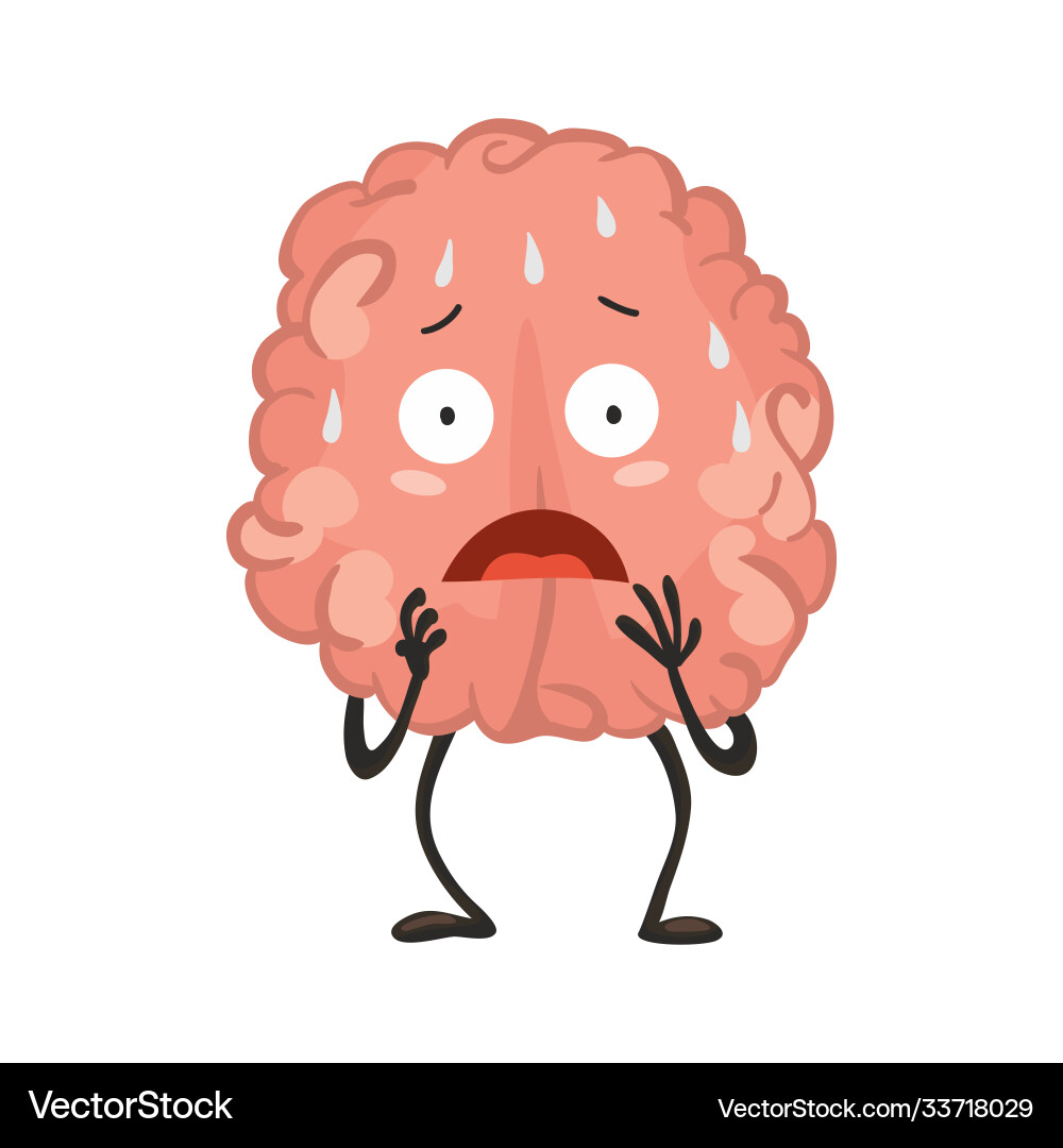 Brain character emotion stands Brain character emotion stands vector image
