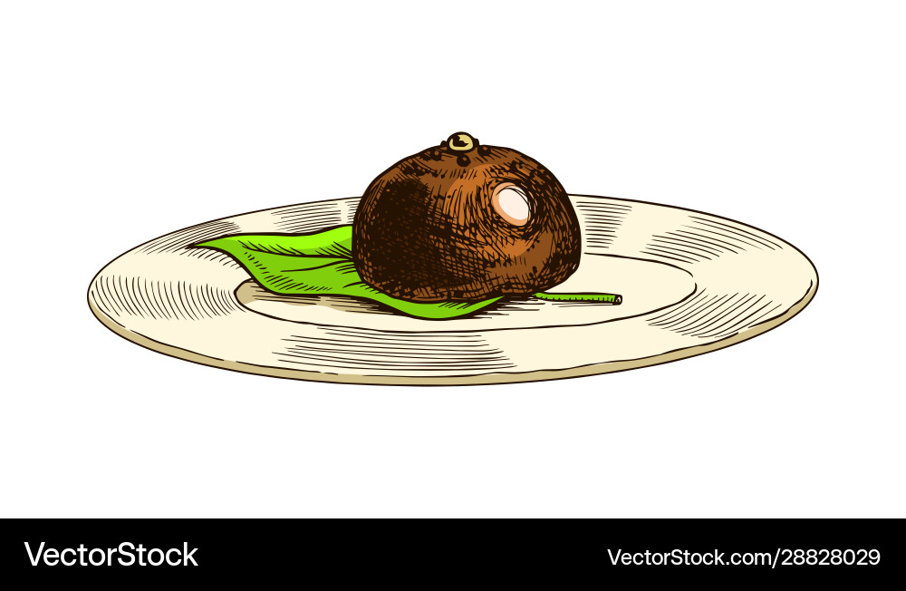 Dessert or japanese traditional cake served Dessert or japanese traditional cake served vector image