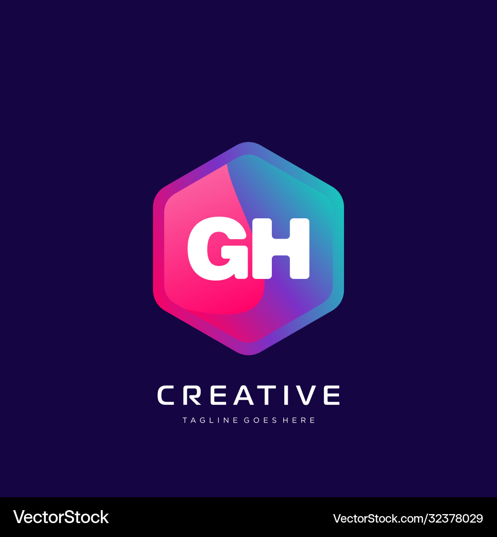 Gh initial logo with colorful template Gh initial logo with colorful template Vector Image