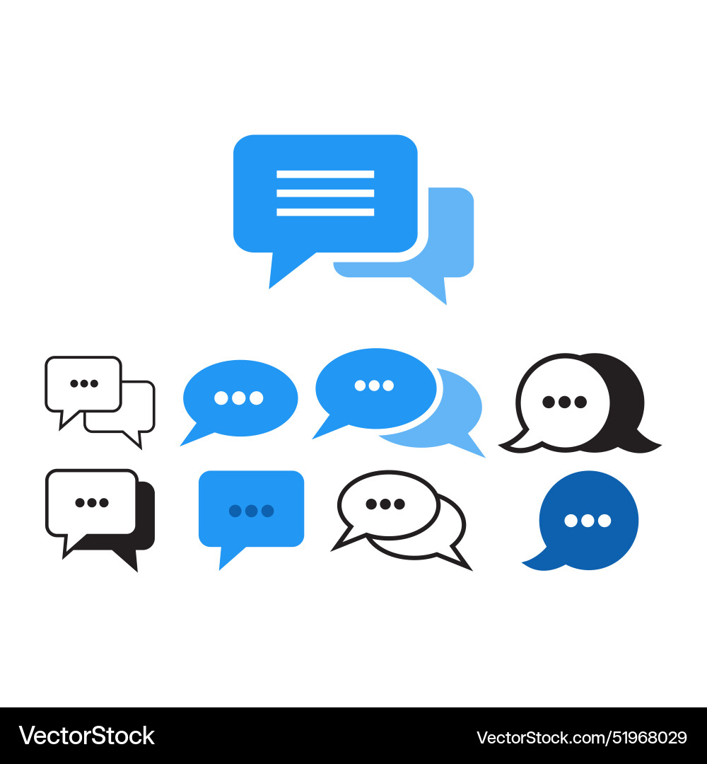 Message icon set in flat style with background Vector Image