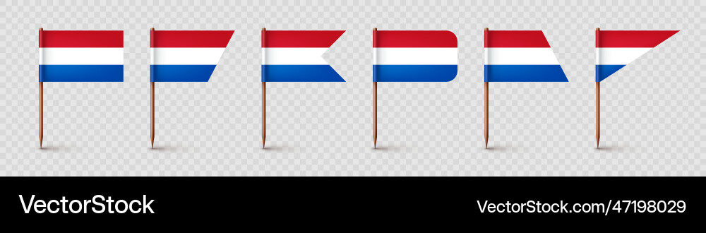Realistic various dutch toothpick flags souvenir Realistic various dutch toothpick flags souvenir vector image