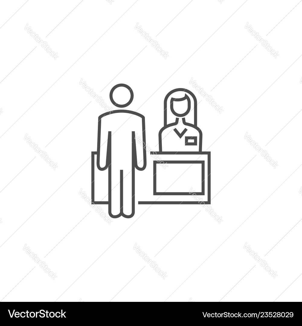 Reception Line Icon - Elegant Style vector image