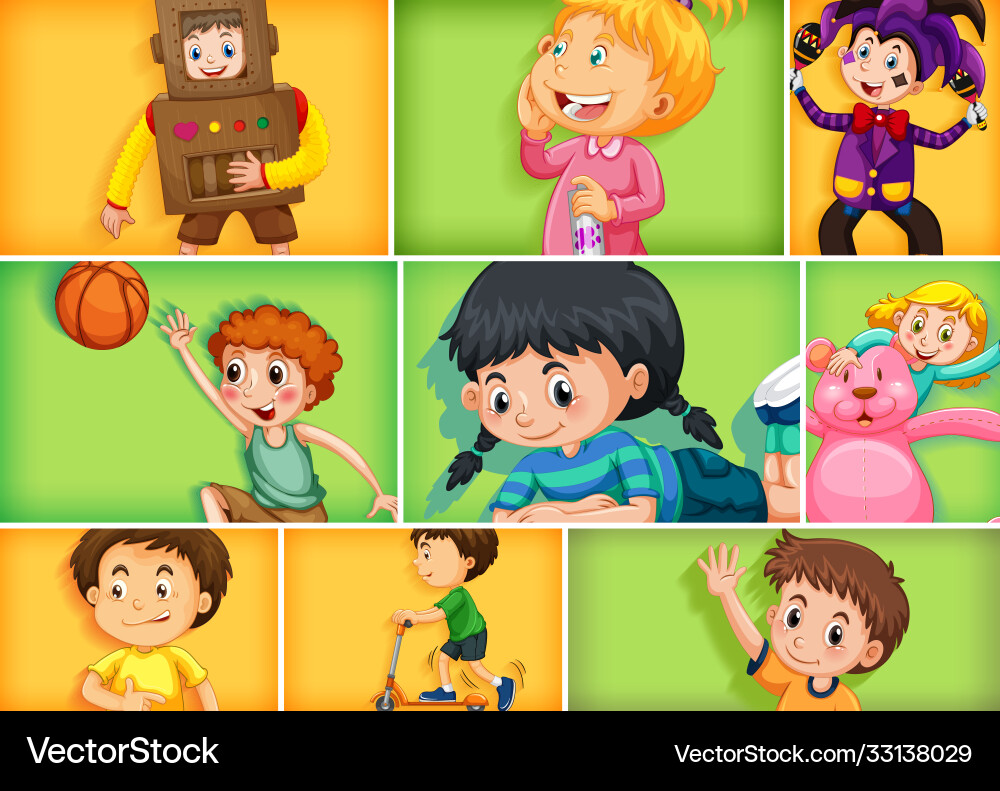 Set different kid characters Set different kid characters vector image
