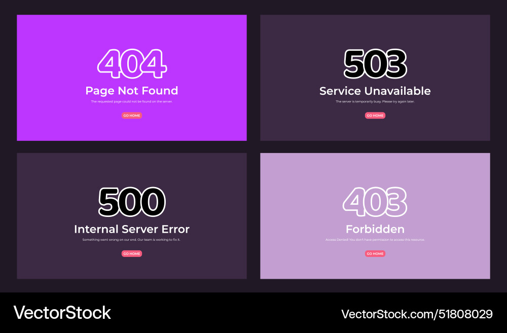 Web Error Pages - Concept & Layout vector image