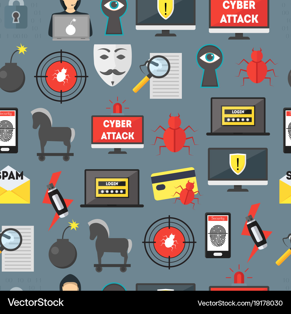 Cyber Security Pattern Vector Image