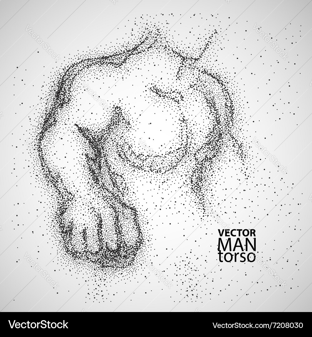 Dynamic Man Torso with Particle Effect vector image