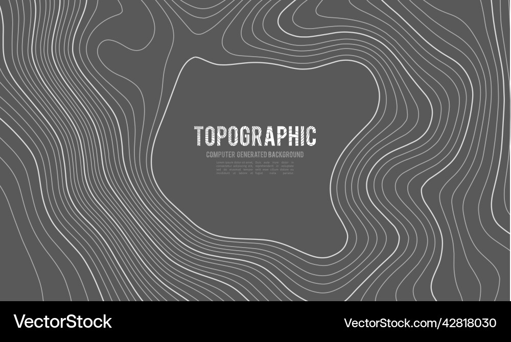 Grey contours topography geographic Grey contours topography geographic vector image