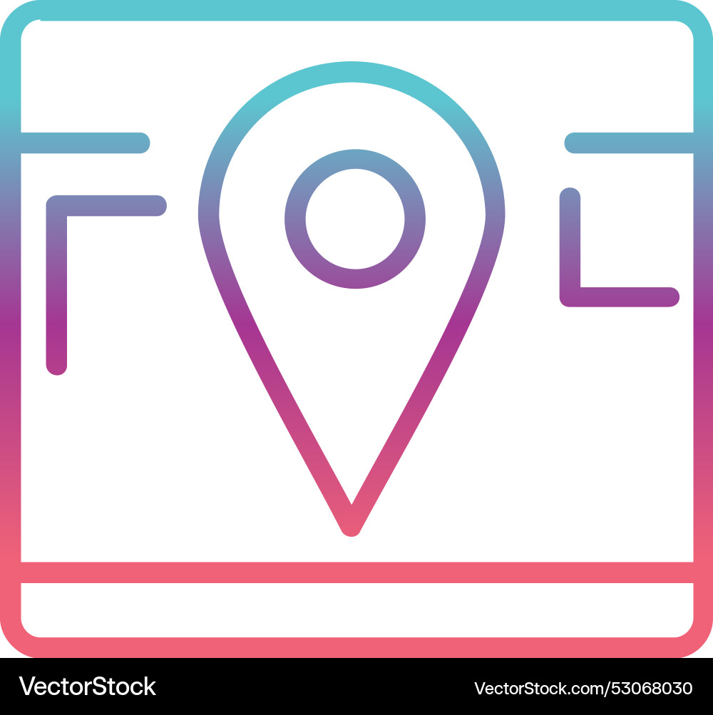 Map pointer line gradient design vector image