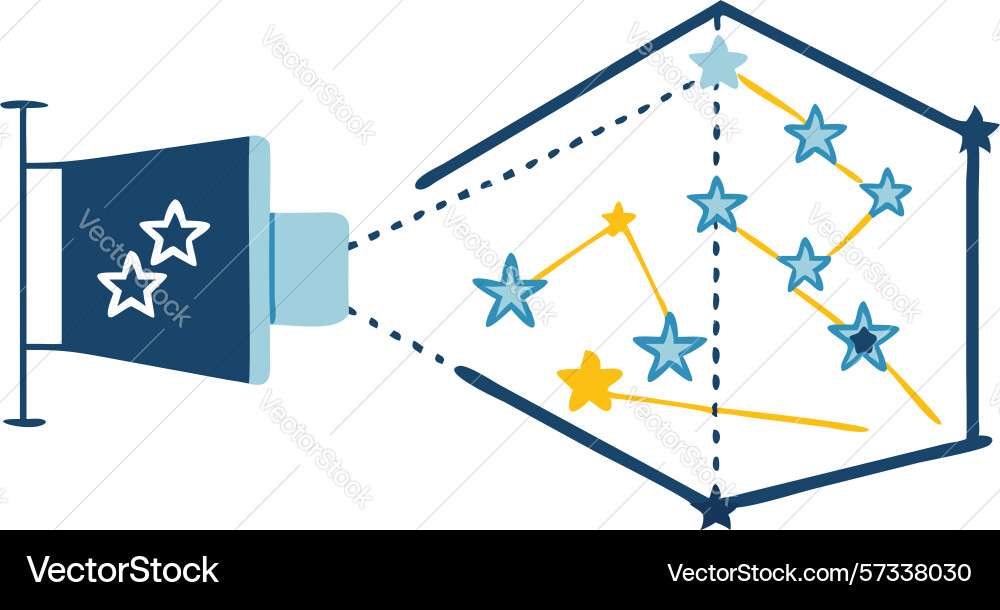 Projecting stars from a screen interface design Vector Image