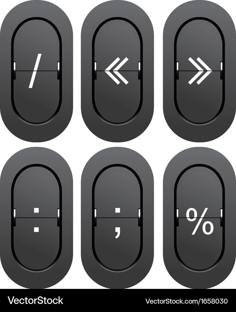 Punctuation marks from mechanical scoreboard vector image
