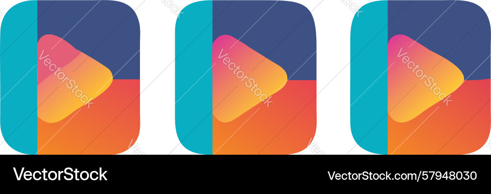 Stacked Play Button Icons Vector Image