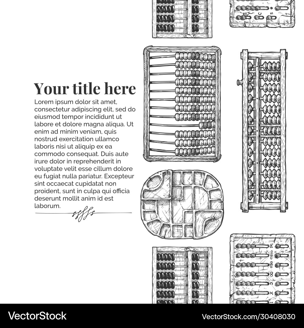Template with different abacus Template with different abacus vector image