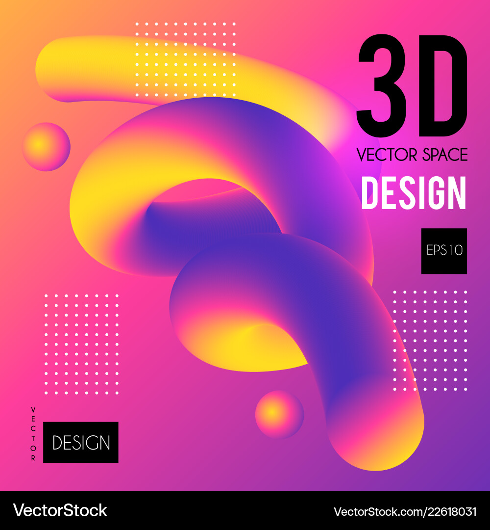 3d gradient design colorful abstract composition 3d gradient design colorful abstract composition vector image