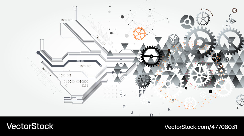 Abstract technology background cogwheels art theme Vector Image