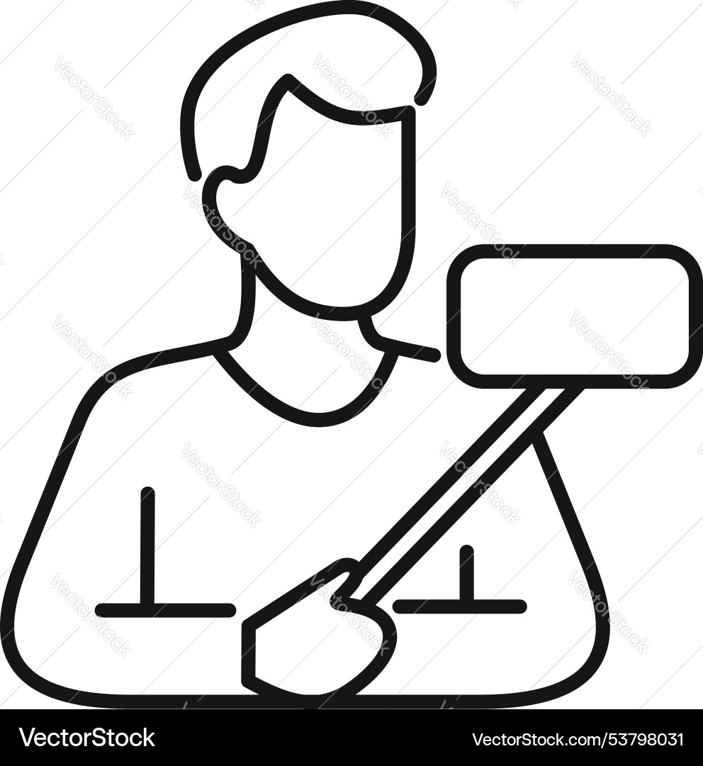 Blogger holding selfie stick with empty screen Blogger holding selfie stick with empty screen vector image