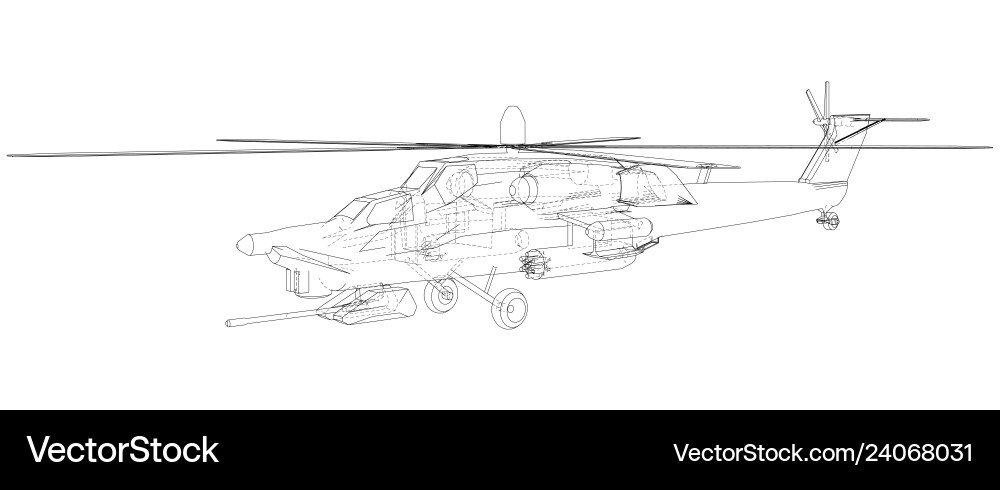 Blueprint des Helikopterdrahtrahmenkonzepts Blueprint des Helikopterdrahtrahmenkonzepts vektorbild