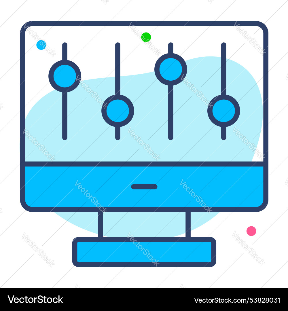 Controller flat line icon modern vector image