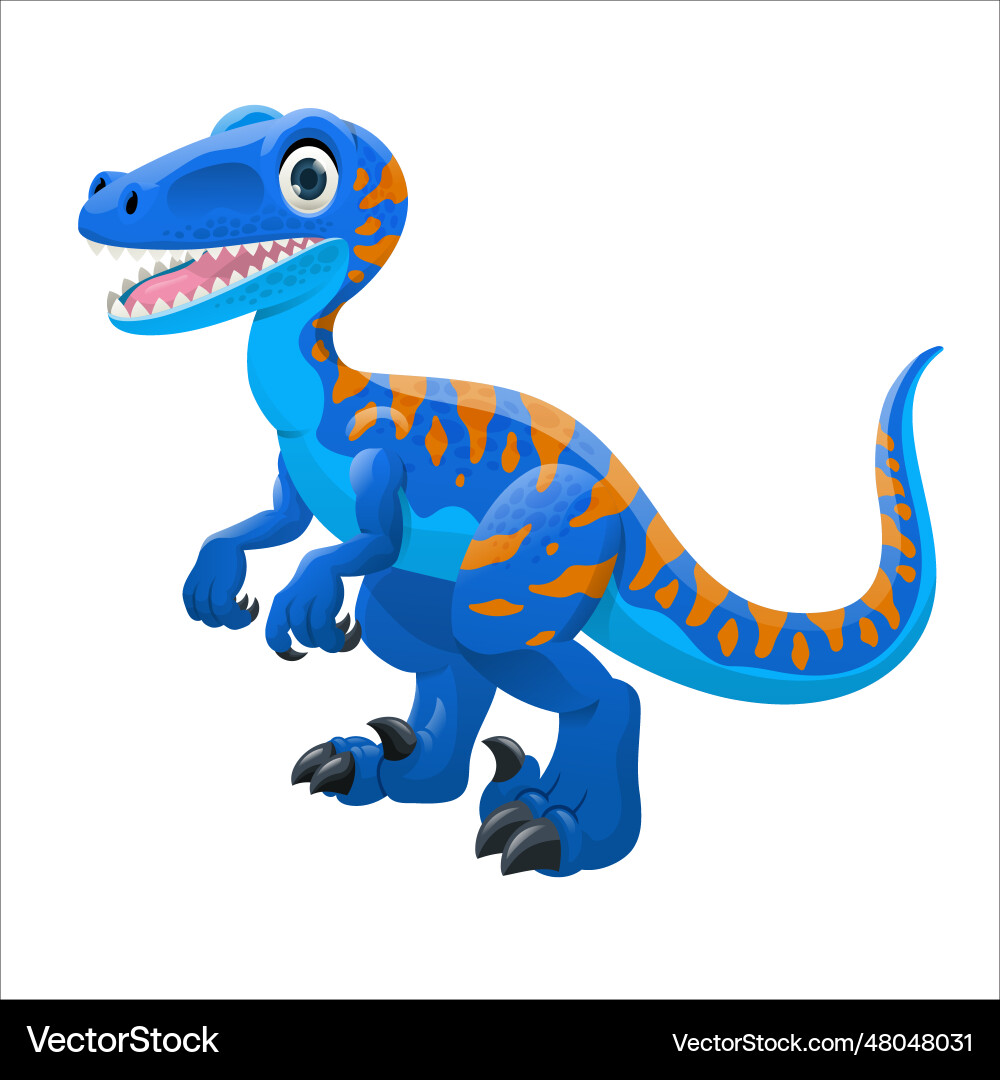 Cute Raptor Dinosaur Cartoon – Lizenzfreie Vektorgrafik | VectorStock, image size:1000x1080