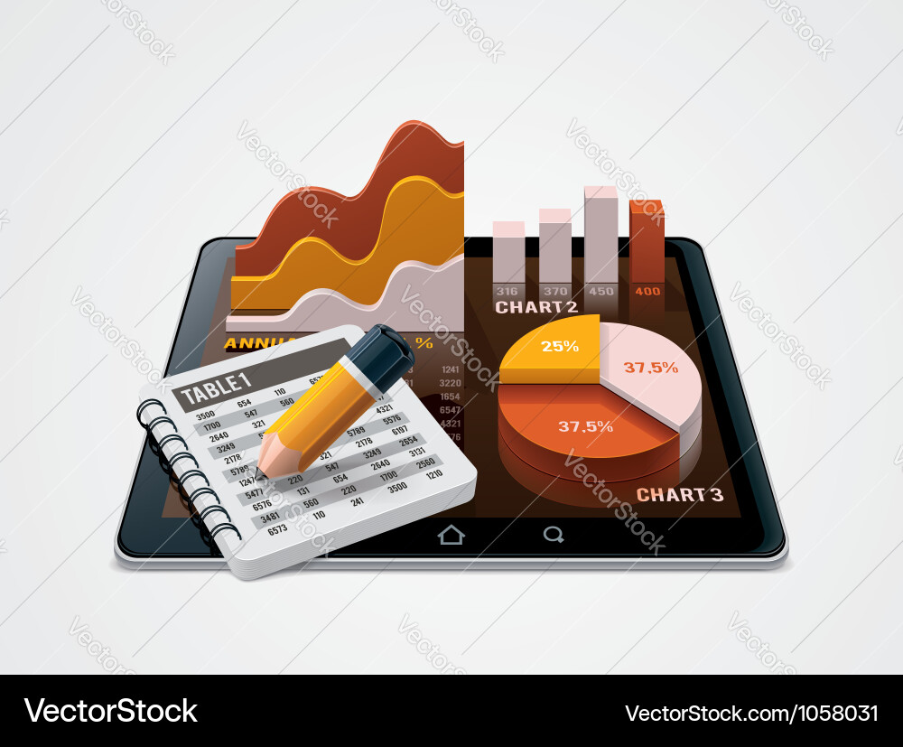 Data Chart & Table Editor Icon vector image