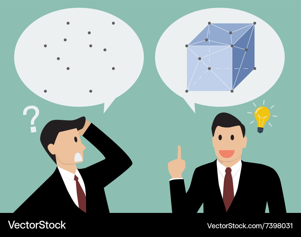 Data is linked and transformed from point to cubic vector image