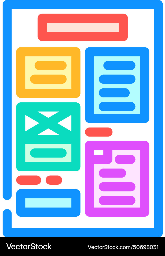Document layout technical writer color icon vector image