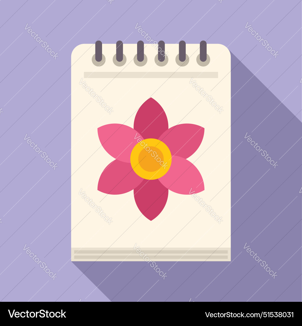Flat design flower notepad Vector Image