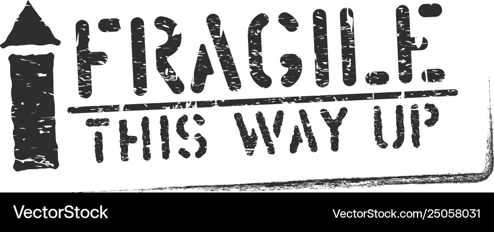 Fragile Cargo Stamp - Nach oben Pfeil Vektorbild