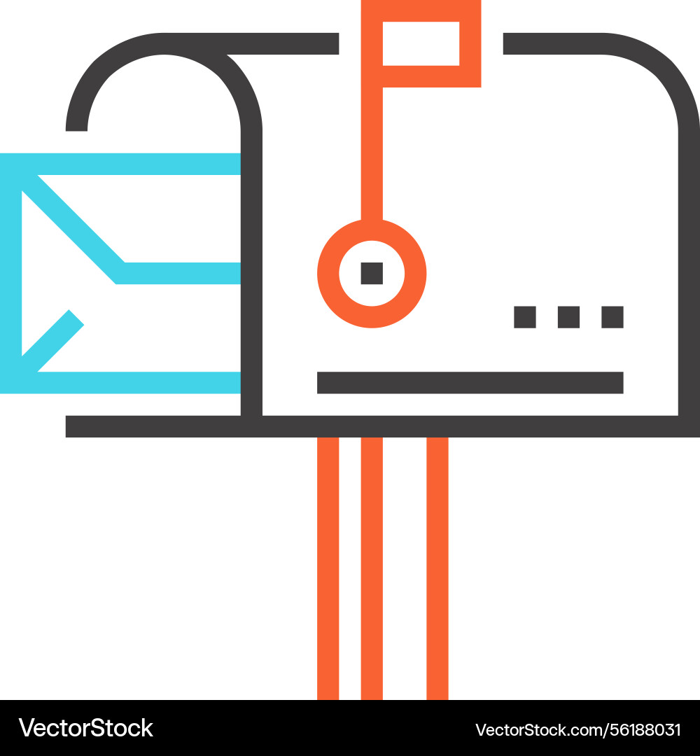 Inbox message flat line web icon concept Inbox message flat line web icon concept vector image