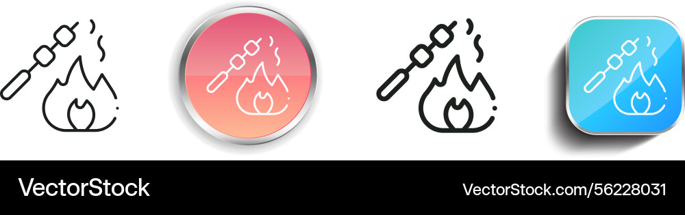 Marshmallow icon thin linear regular and button Marshmallow icon thin linear regular and button Vector Image