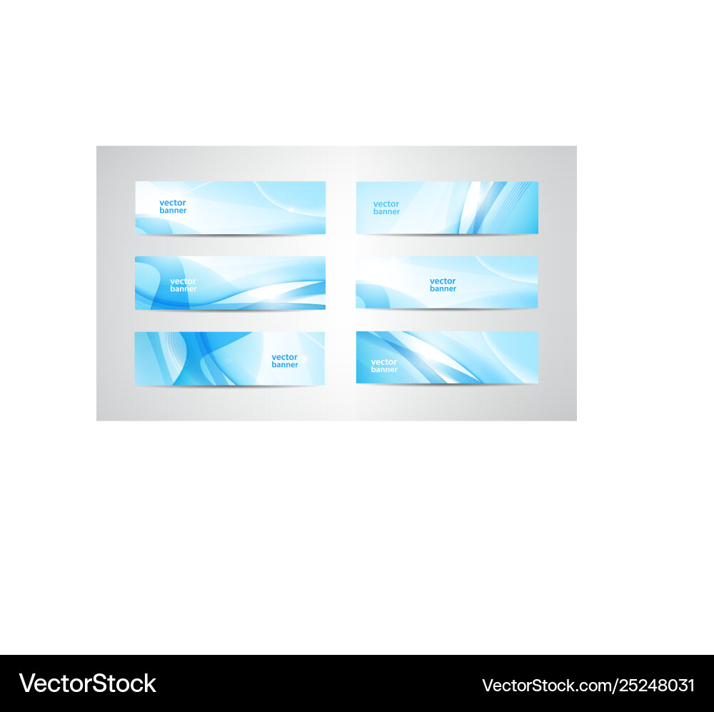 Set wavy banners blue wave web headers Set wavy banners blue wave web headers vector image