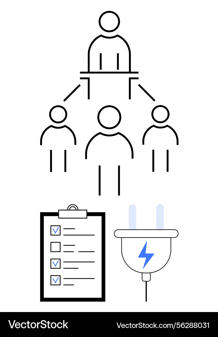 Team and energy workflow management with checklist vector image