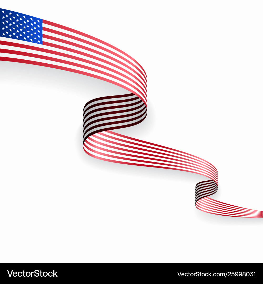 Wavy American Flag Background vector image