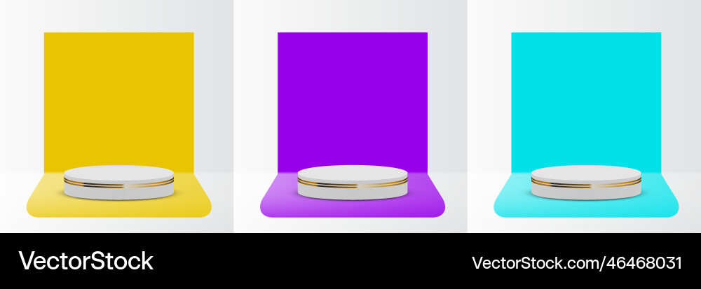 White podium with golden lines on pastel ellipse vector image