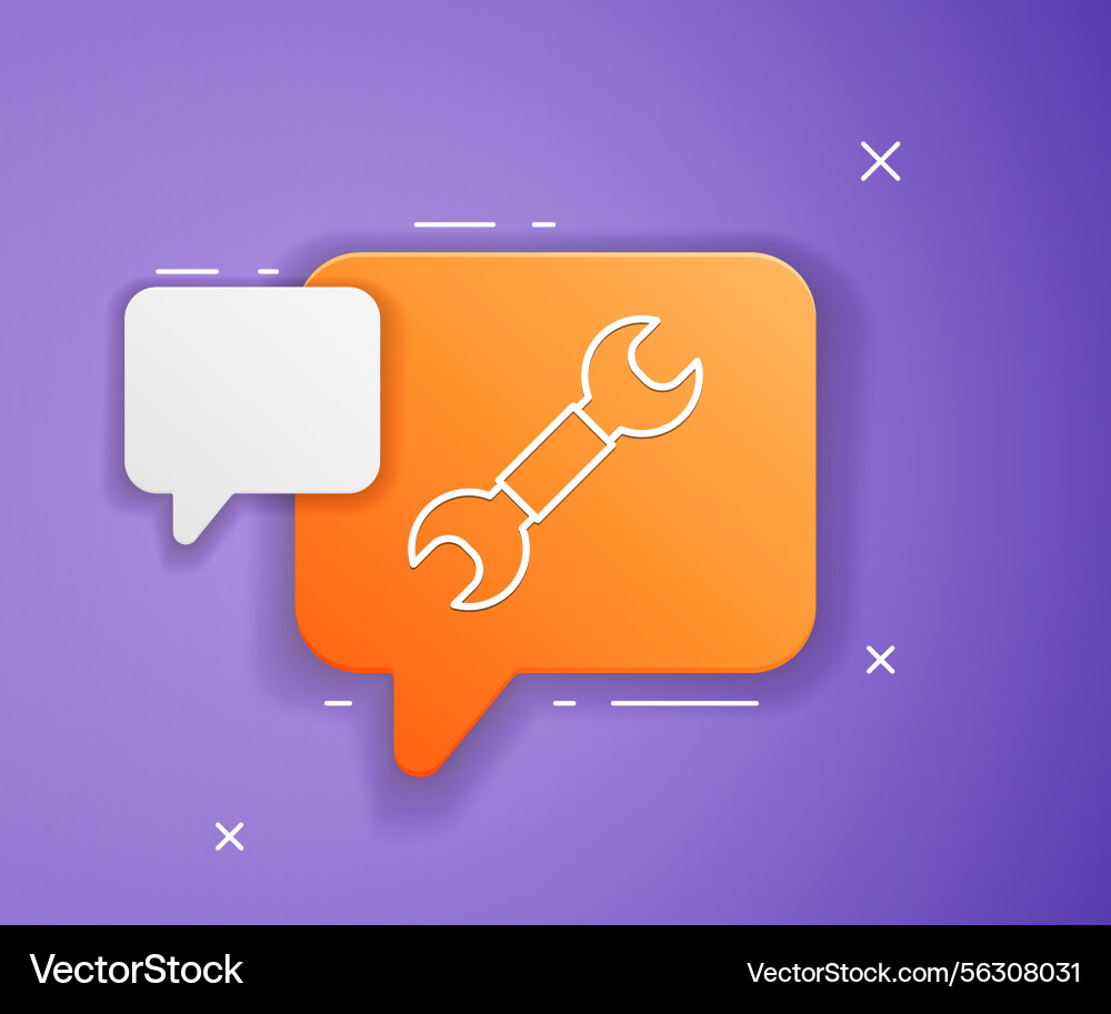 White wrench spanner icon isolated on purple White wrench spanner icon isolated on purple vector image