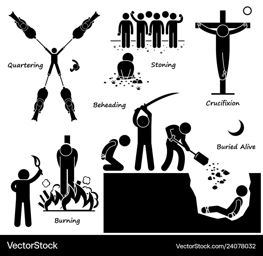 Ancient Execution Methods vector image