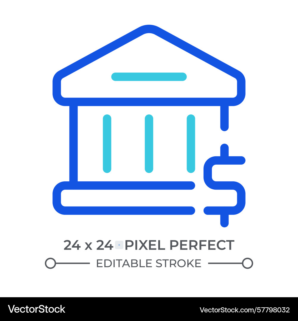 Bank building colorful line ui icon Bank building colorful line ui icon Vector Image