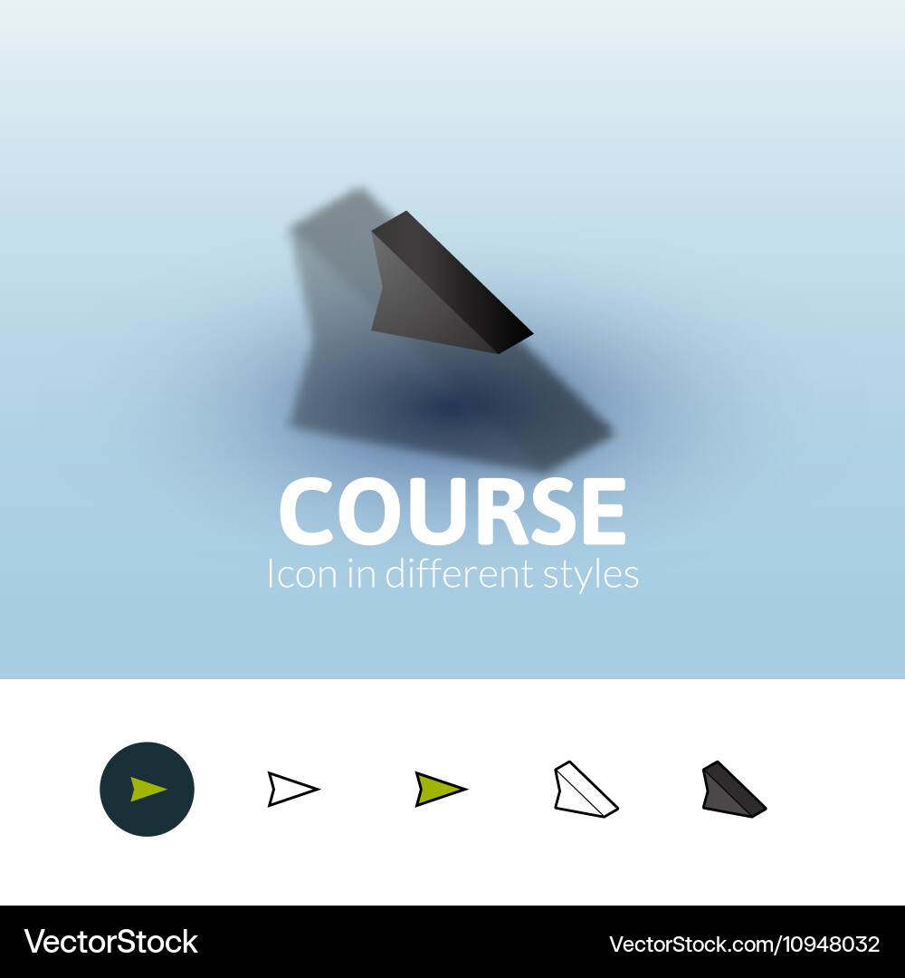 Course icon in different style vector image