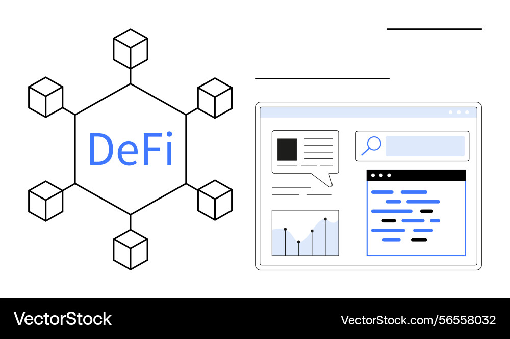 Decentralized finance network and analytics Decentralized finance network and analytics vector image