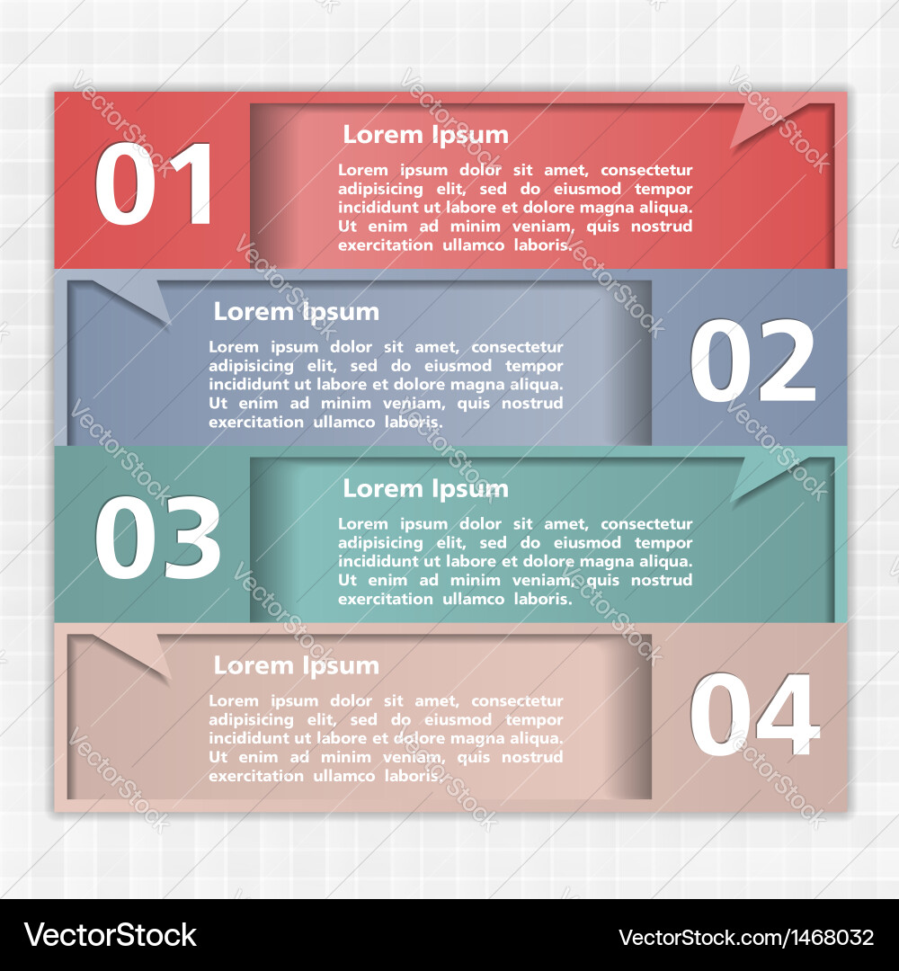 Design template with four speech bubbles vector image