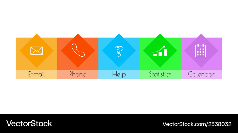 Flat square button Vector Image