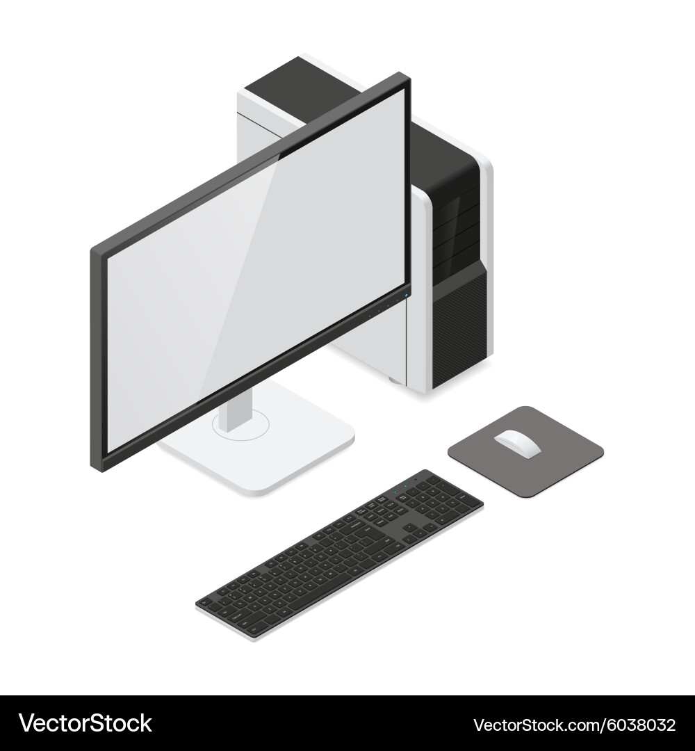 Isometric Computer System Icon vector image