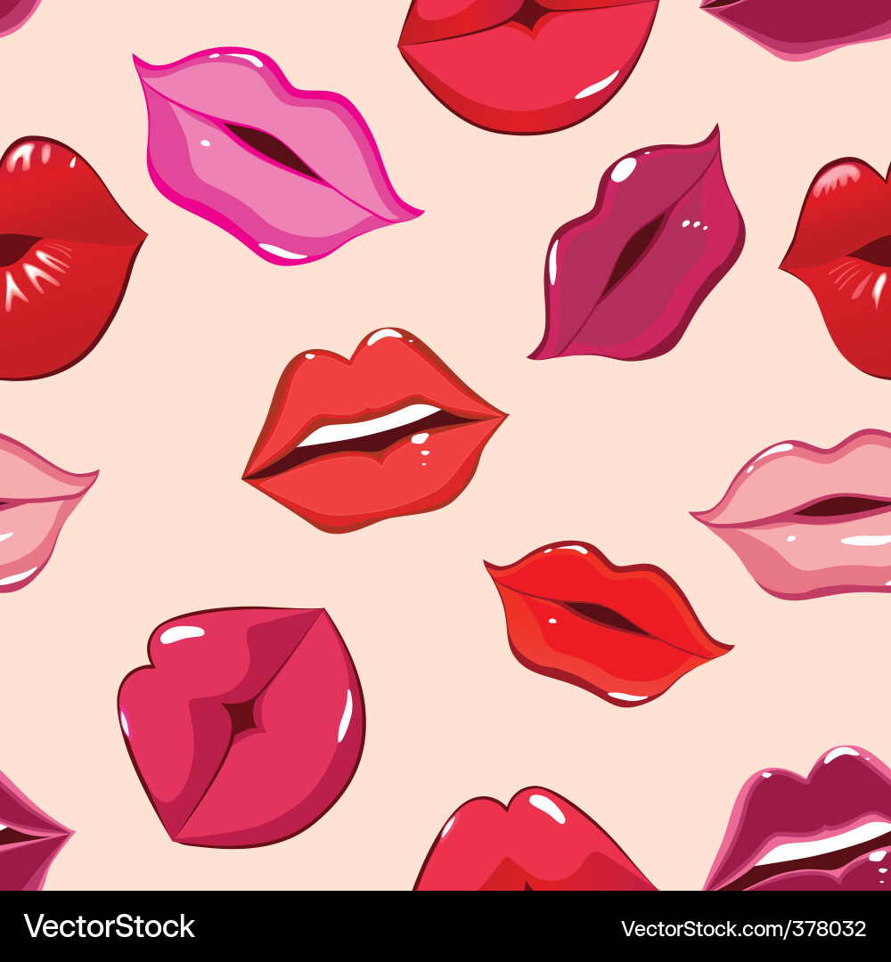 Lip Print Seamless Pattern Vector Image