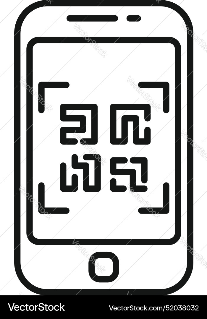 Smartphone scanning qr code icon mobile scan Smartphone scanning qr code icon mobile scan vector image