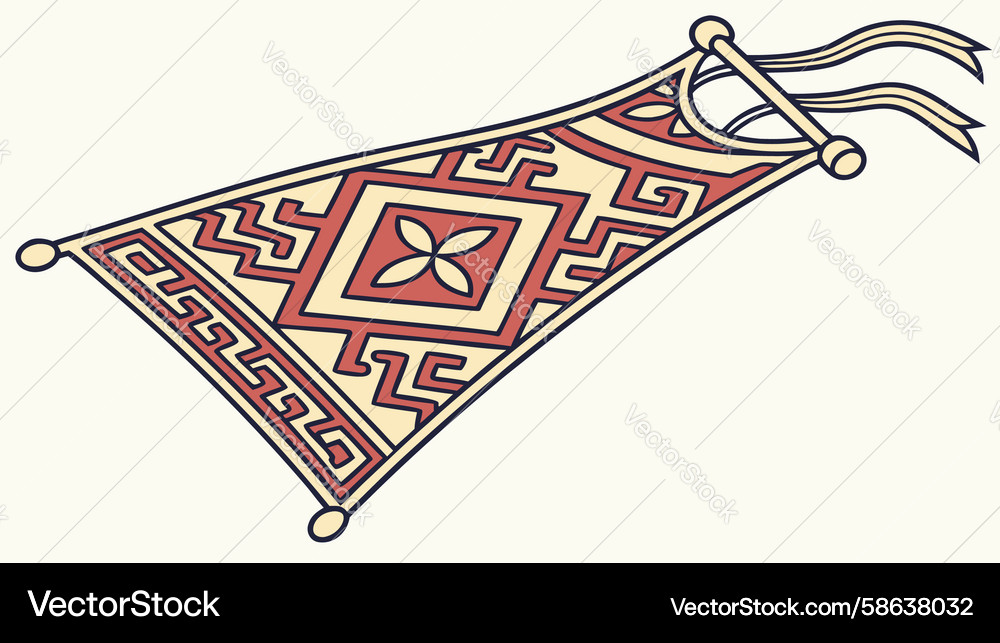 Stylized abstract patterned rug design generative Vector Image